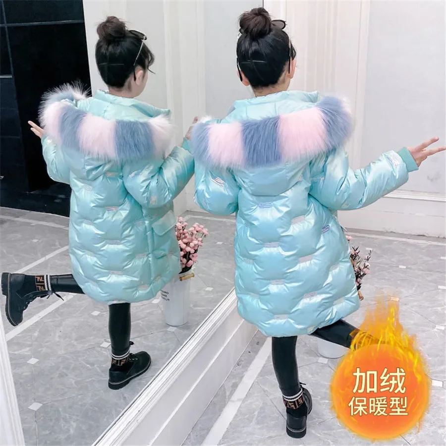 Girls Coat Parka Thick Warm Outerwear Fur Hoodies Kids Teenage Clothes 6 8 10 12 14