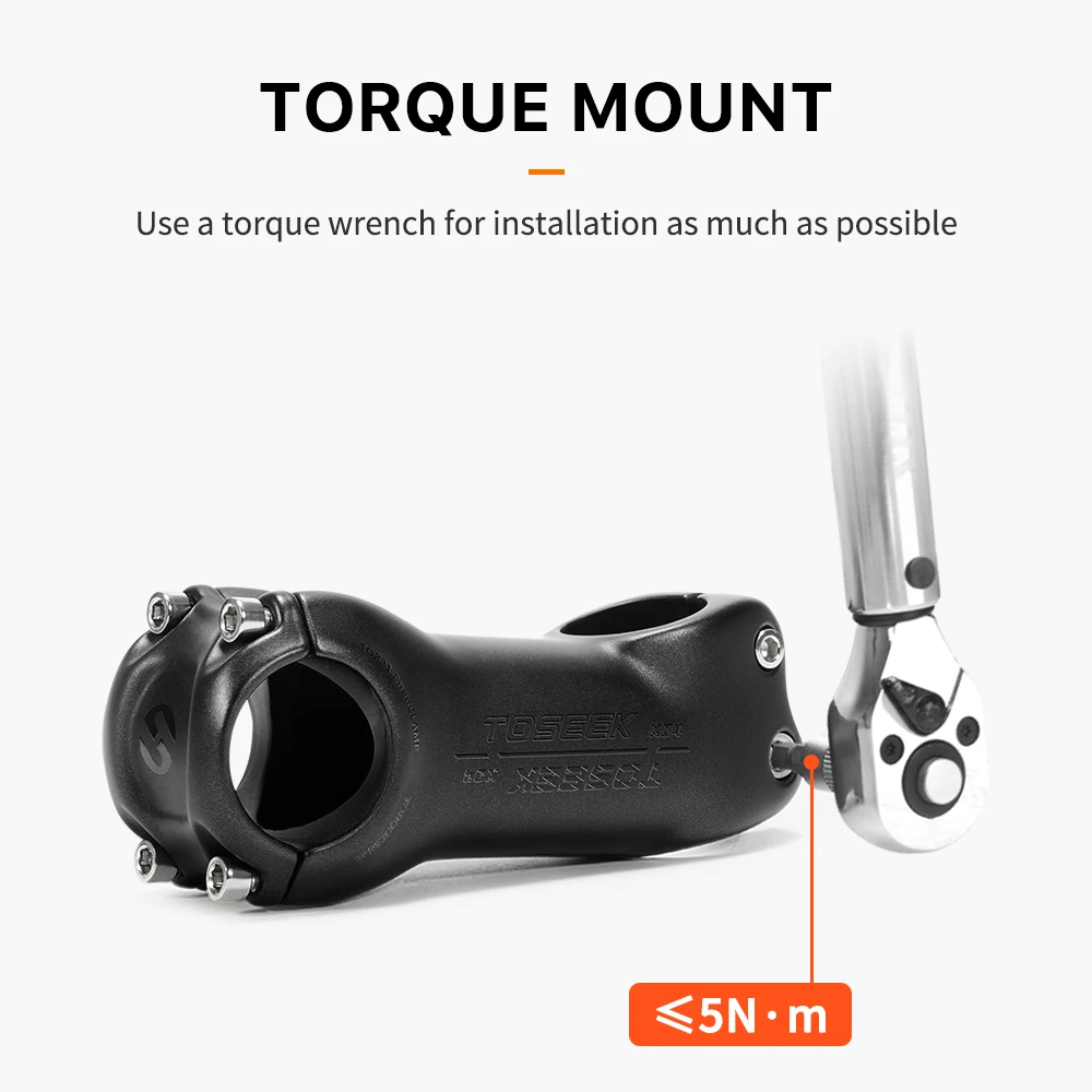 TOSEEK K04 Carbon Stem 6/17Degree Mountain Bike Stem 31.8mm Handlebar Stems 70/80/90/100/110/120/130mm Black Matt Bicycle Parts