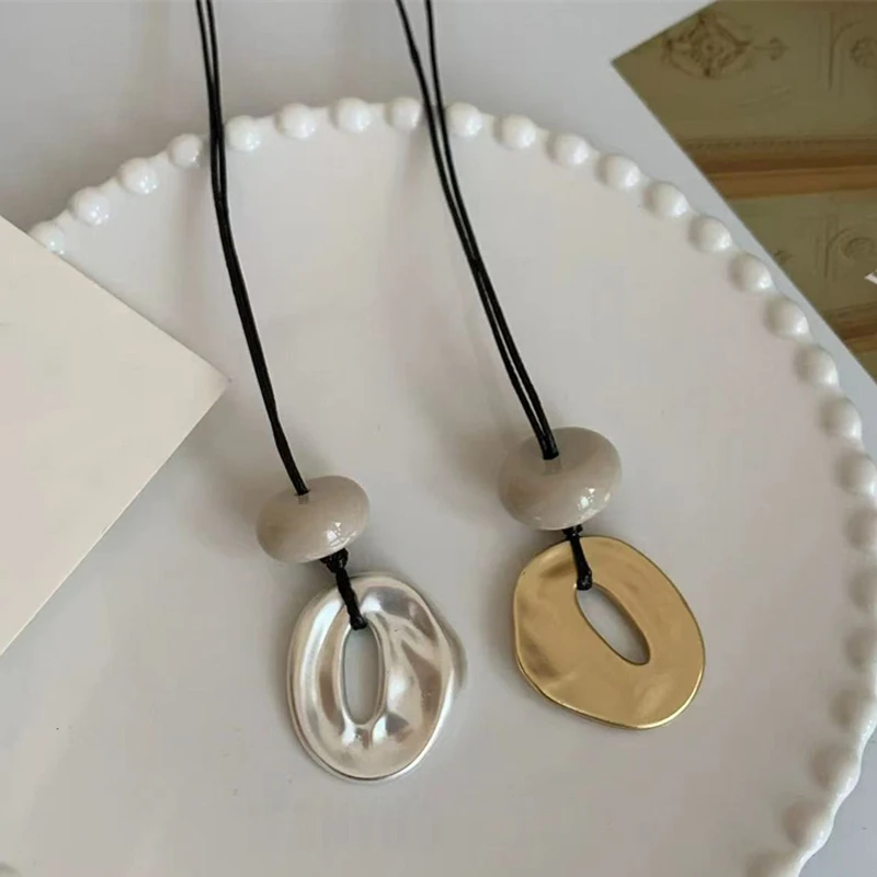 Irregular Pendant Jewelry For Women Exquisite Simple Rope Chain Long Necklace Adjustable Casual Versatile Accessories_maomaolike.com
