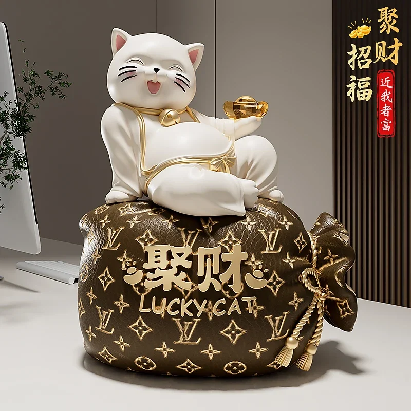 Lay to earn fortune cat adornment living room piggy bank front desk decoration send friend Joe move opening gift craft