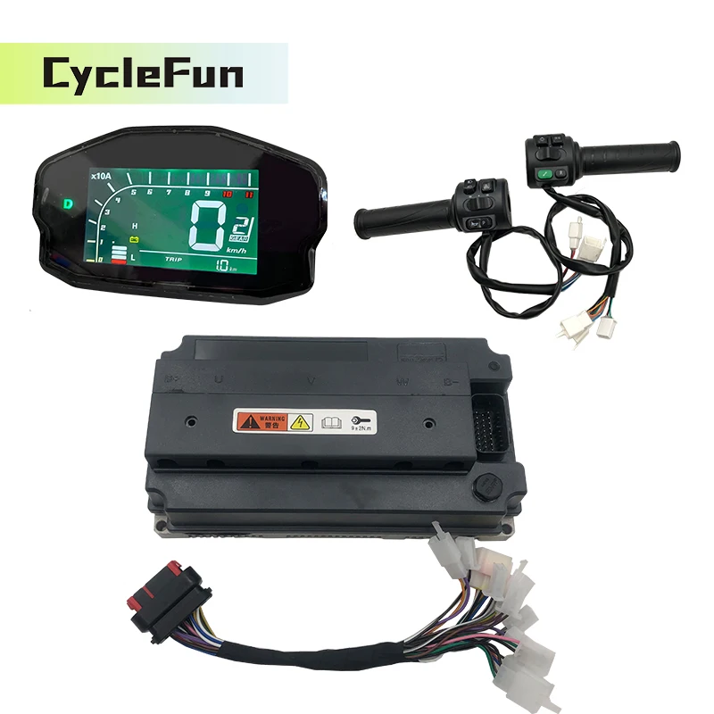 

VOTOL EM200/2 V2 160A 4-6KW EMC BLDC Controller with DKD Display & T08 Throttle For Hub Mid-Drive Motor