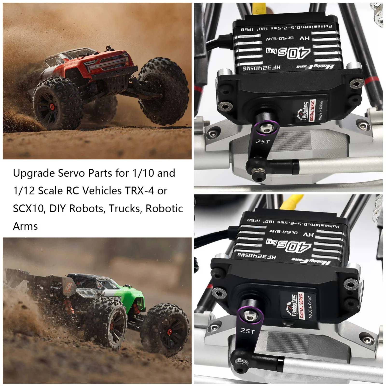 40KG HF3240SMG Digital Servo Brushless Motor 180 Degrees Angle Controllable Metal Gear IP68 Servos DIY Parts for RC Car Robot