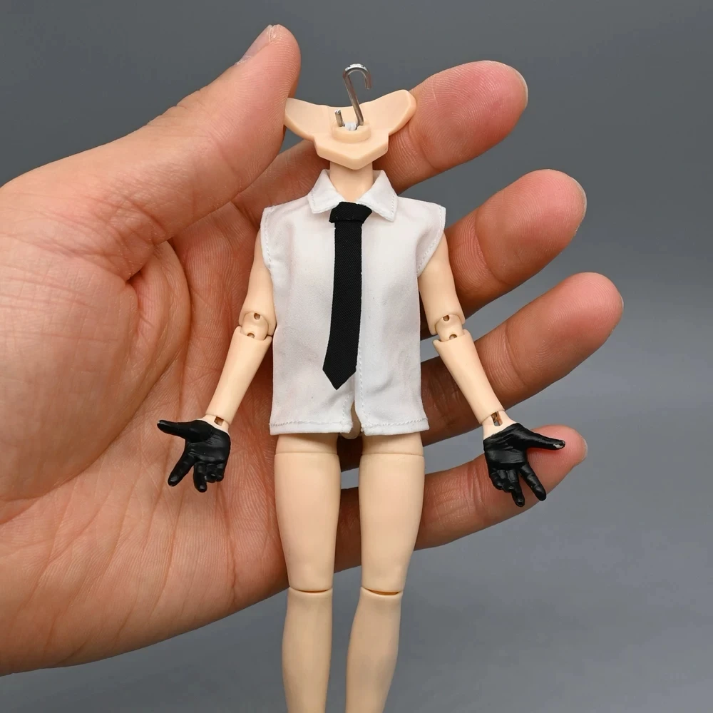 

1/12 Scale Women Girls Fashion Trend Sleeveless White Shirt with Tie Model for 6''Figures Bodies DIY