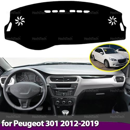 Cubierta de tablero para Peugeot 301 2012 2013 2014 2015-2019 cubierta de salpicadero de coche evitar almohadilla de luz Panel de instrumentos alfombrilla funda alfombras