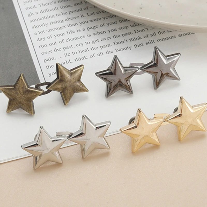 

Jean Button Pins Adjustable Waist Buckle Star Pant Pin No Sew Star Tighten Waist Button Pin Instant Button for Pant