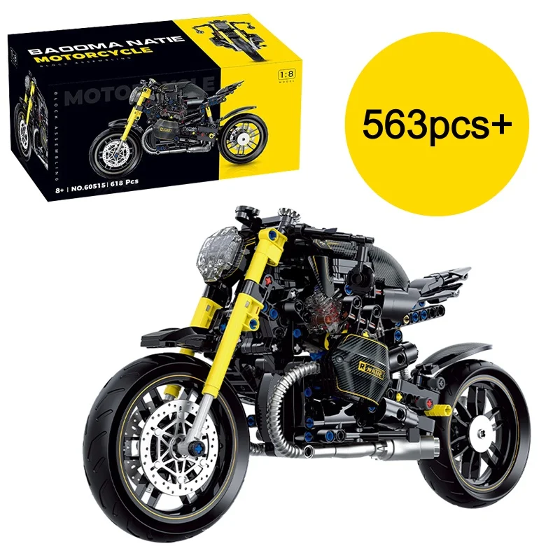 Technical Motorcycle Building Blocks Classic Motorbike Locomotive Racer Model Bricks Assemble Toy For Kids Birthday Gift 563pcs
