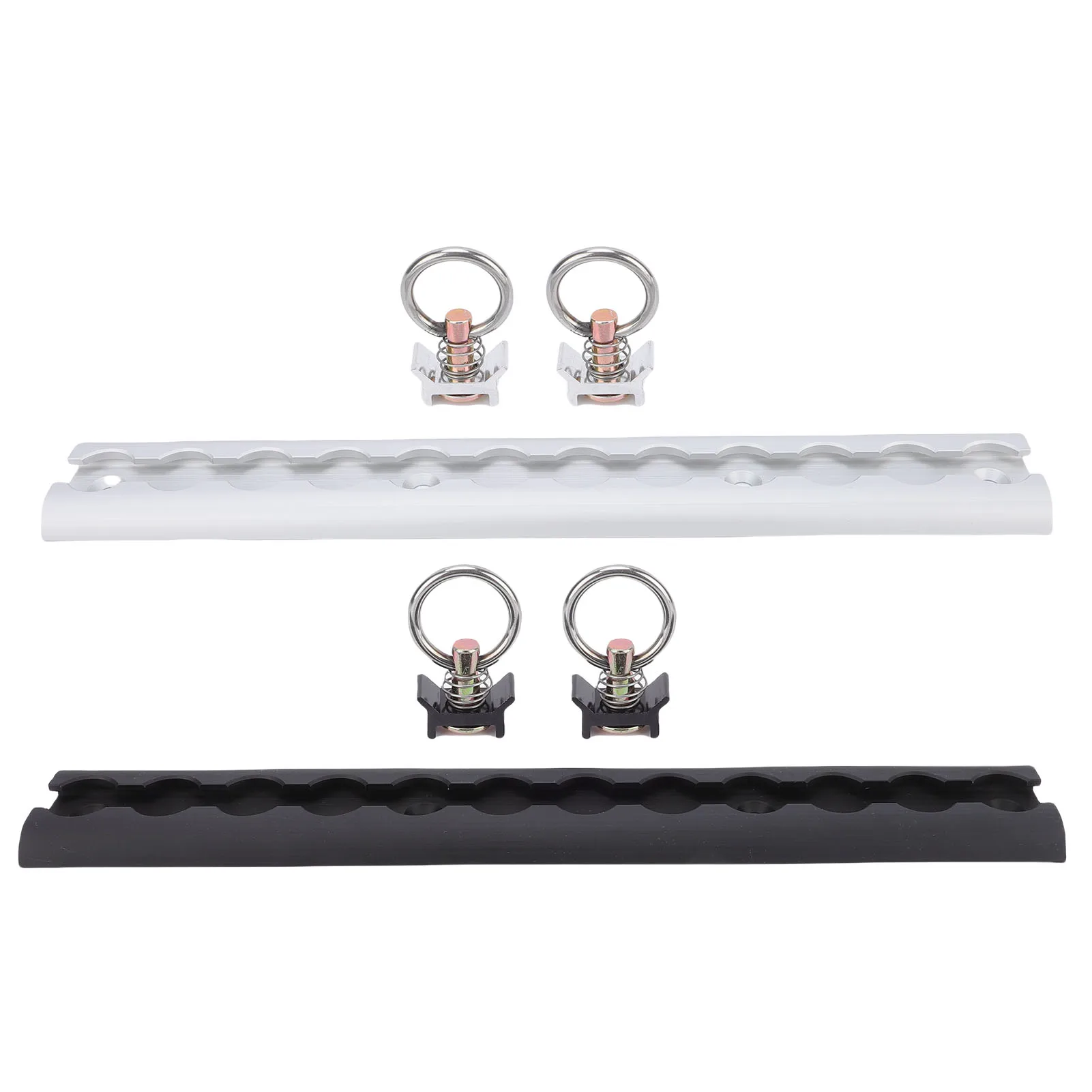 

304mm Thickened L Track Tie Down Rail with 4 Round Rings for Motorcycles ATVs Dirt Bikes Pickup Trucks Trailer Aluminum L Track