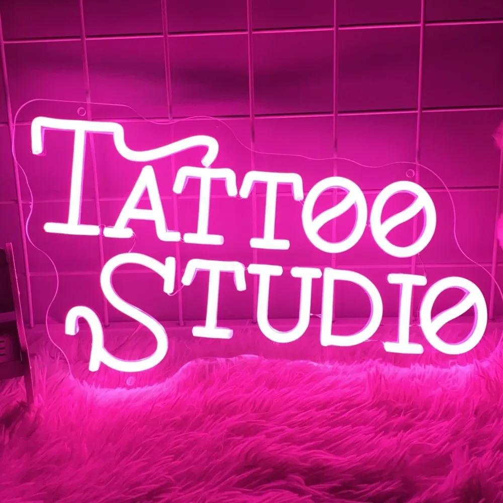 Tattoo Time Neon Light Tattoo Salon Studio Home Decor Room Decoration  LED Lights Signboard Tattoo Parlor Shop Decor Light Sign