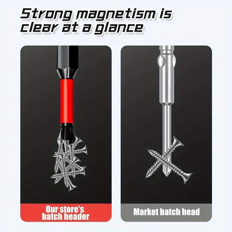 Non-Slip Impact Batch Head Strong Magnetic Cross High Torque Hardness Screw 25/50/65/70/90mm/150mmWaterproof Ph2 Screwdriver Bit