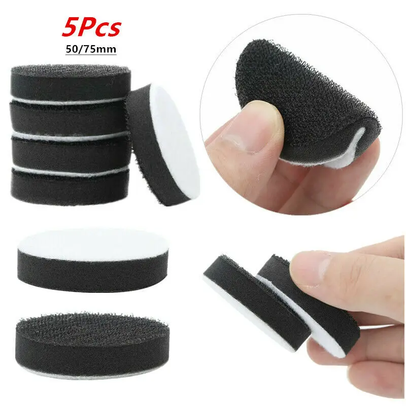 5pcs 50/75mm Soft Density Interface Pad Sponge  Buffer Backing Pads Hook-Loop Sander Discs Abrasive Tools
