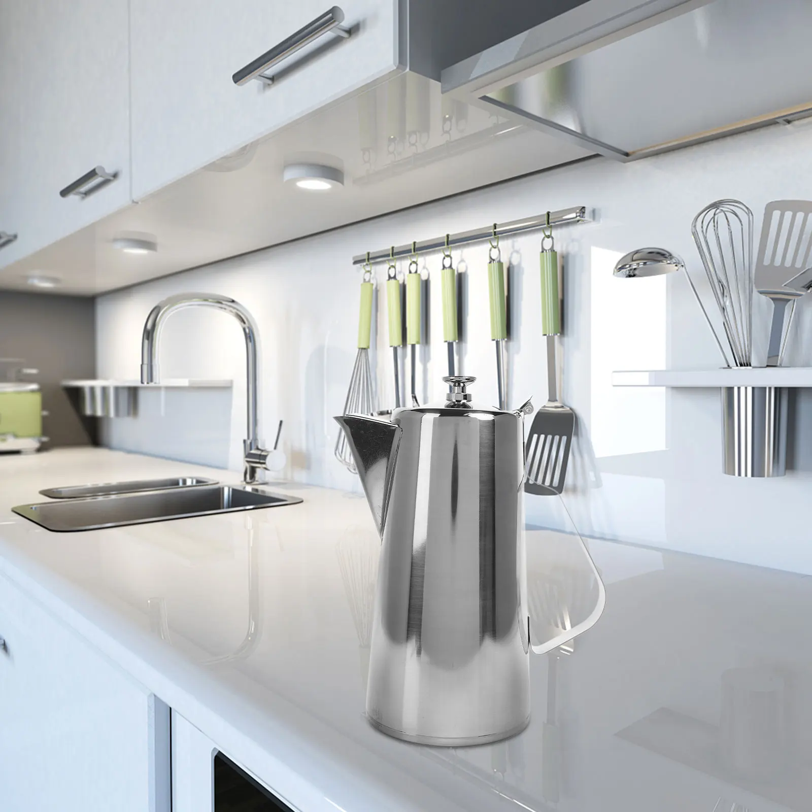 

Thickened Stainless Steel Cold Kettle Large Capacity Leak-Proof Lid Multi-Functional Beverage For Home Office Party Juice Tea