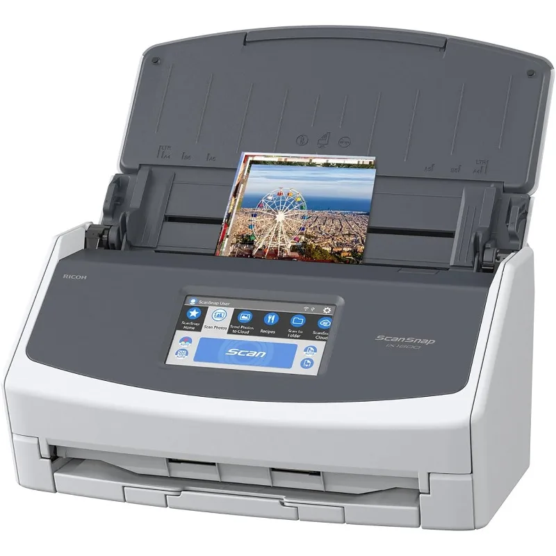 iX1600 Photo and Document Scanner, Wireless or USB, High-Speed, Cloud Enabled, Large Touchscreen, Auto Document Feeder,