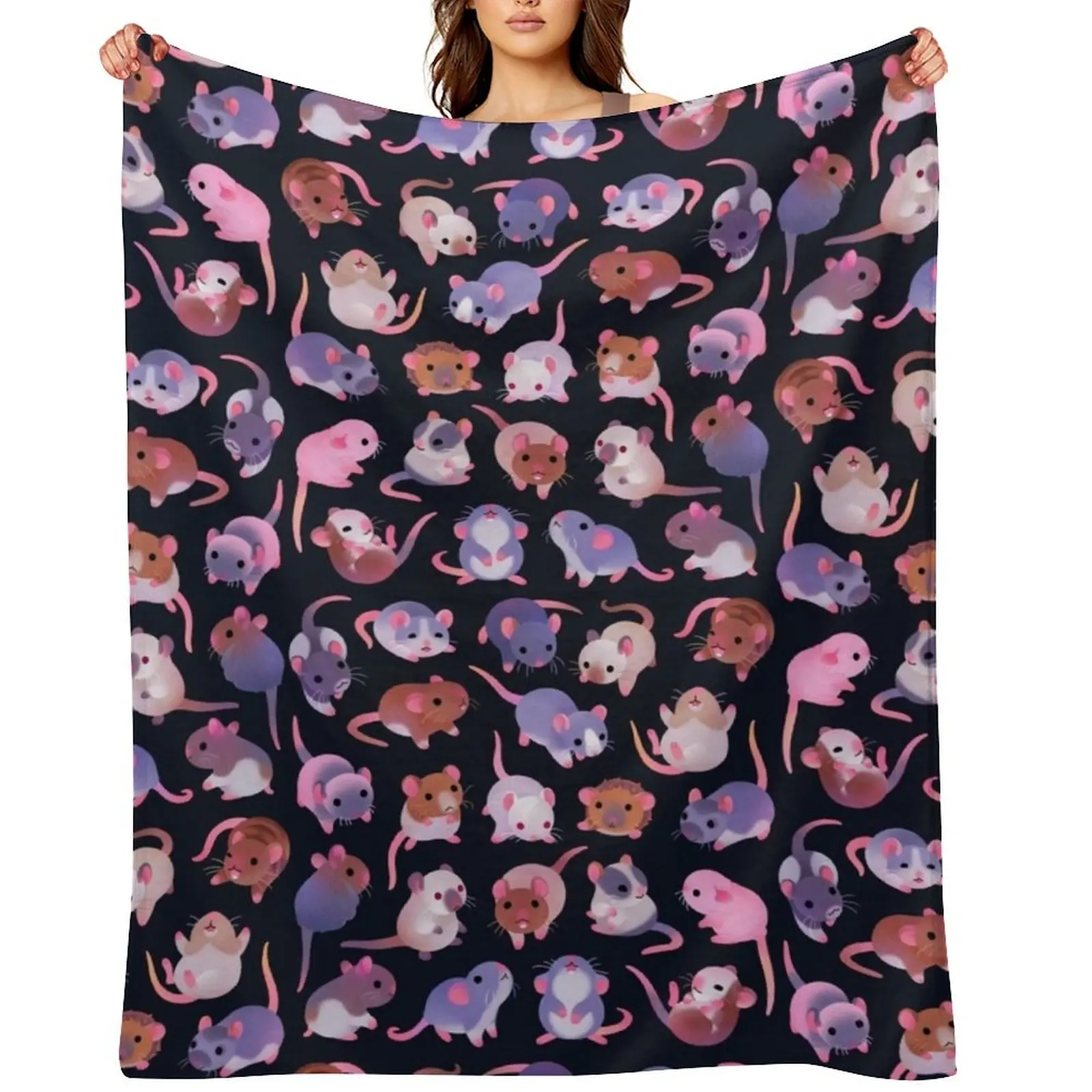 

Fancy rat - dark Throw Blanket Plaid manga Summer Beddings Sofa Blankets