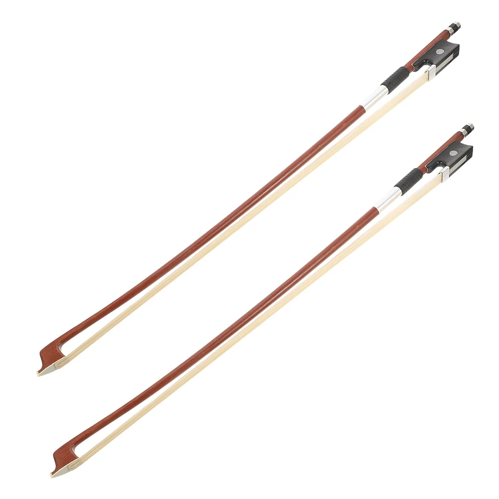 

2 pcs Violin Bow Horsetail Hair Robust Wood Handmade Lightweight Universal Cello Replacement Musical Instrument Accessories