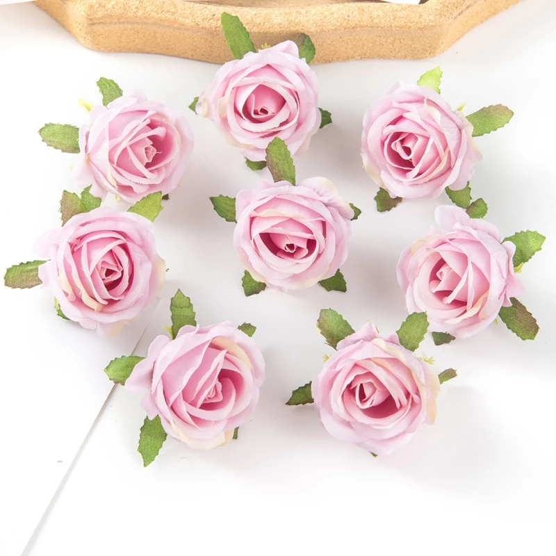 100PCS Künstliche Blumen Diy Candy Box Kuchen Wohnkultur Weihnachten Dekorative Kränze Hochzeit Party Garten Rosen Bogen Seide Gefälschte