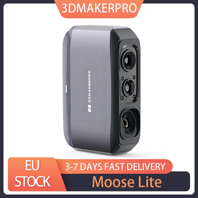 3DMakerpro Moose Lite 3D Scanner, NIR Light Source, 0.05mm Accuracy, 0.10mm Resolution, 24-bit Color Camera, 10fps Frame Rate