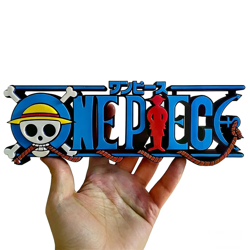 3d One Piece Straw Hat Skull Logo Printed Standing Sign Collectible Ornament Home Desk Decor Gift For Anime Fans Desktop