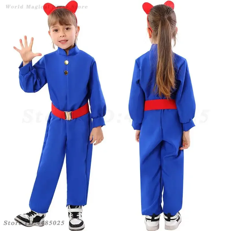Disfraz de Chocolate para niños, disfraz de Willit Charlie, mono azul para niños y niñas, uniforme para niños, trajes de juego de rol graso de arándano