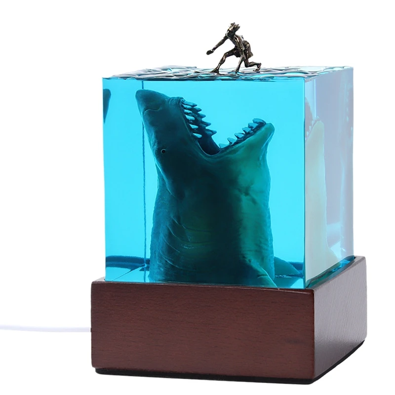 Ocean Beast Surfer Micro-Landscape Night Light Decoration Handmade Resin Crafts Marine Life Enthusiasts