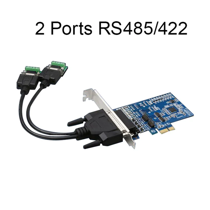 【البيع الساخن】2X PCI-E إلى RS485/422 محول البطاقة التسلسلية من الدرجة الصناعية مع واقي قمع الجهد، 2 منافذ