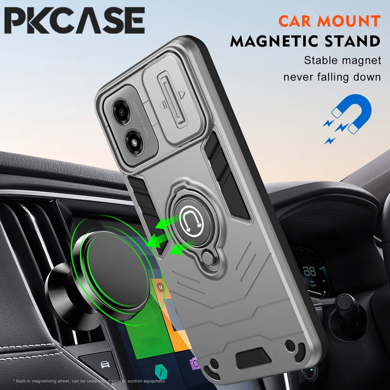 

PKCASE Shockproof Case For Motorola G85 G75 G55 G45 G35 G15 G05 G84 G64 G54 G53 G34 G04 E14 E15 Edge 50 Ultra 40 Neo Stand Cover