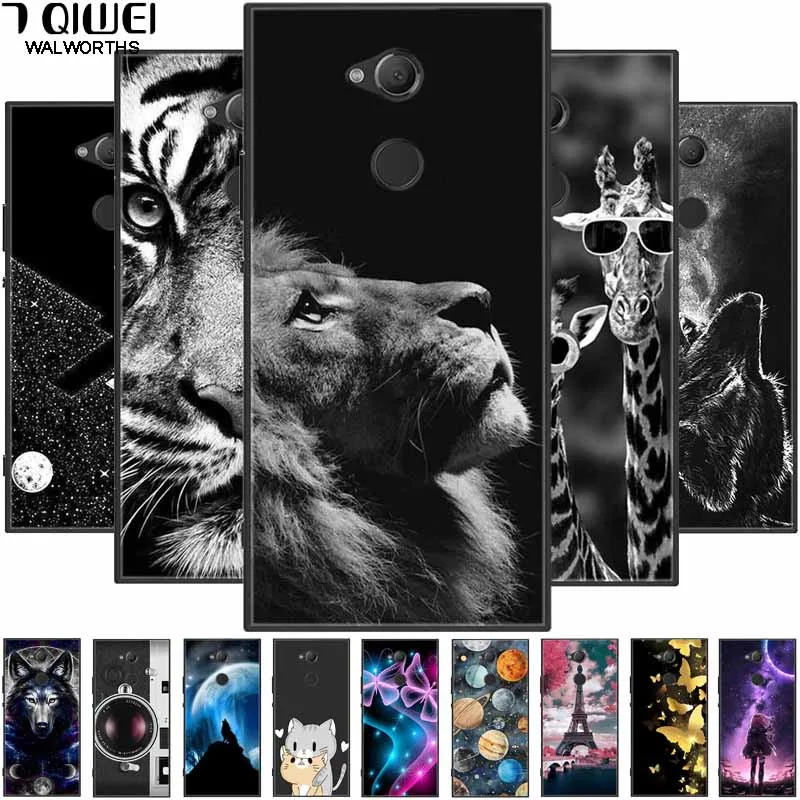 Dla Sony Xperia XA2 Etui Miękki silikonowy Lion Tiger TPU Pokrowiec na tył Sony Xperia XA2 Plus Etui XA2Plus Ochronna modna torba