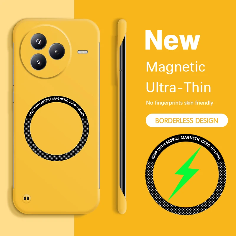 

Frameless Funda Phone Case for Xiaomi Civi 5 Pro 5Pro 5G Magnetic Wireless Charging Thin High Qualtiy Lens Protection Back Cover