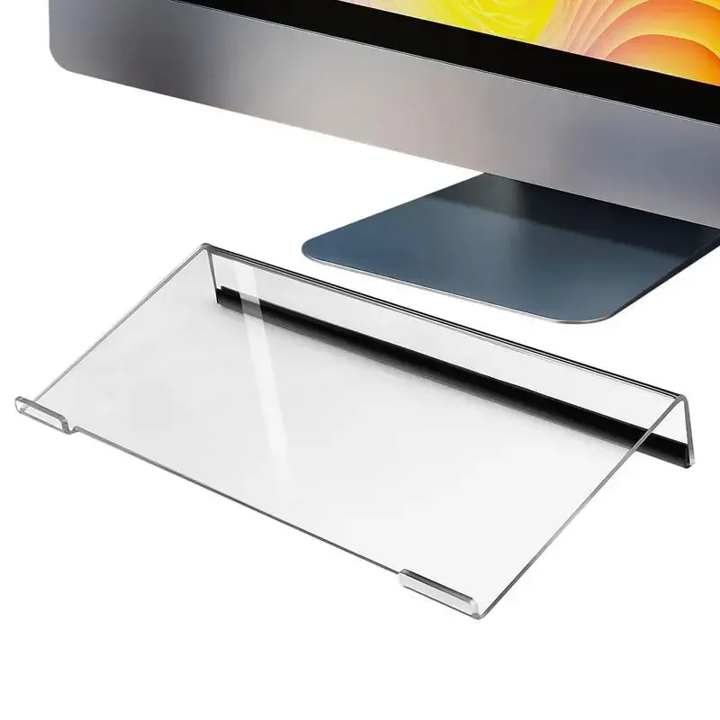 Computer Keyboard Tilted Holder Acrylic Heighten Stand Ergonomic Clear Acrylic PC Keyboard Display Tray for Office Desk and Home