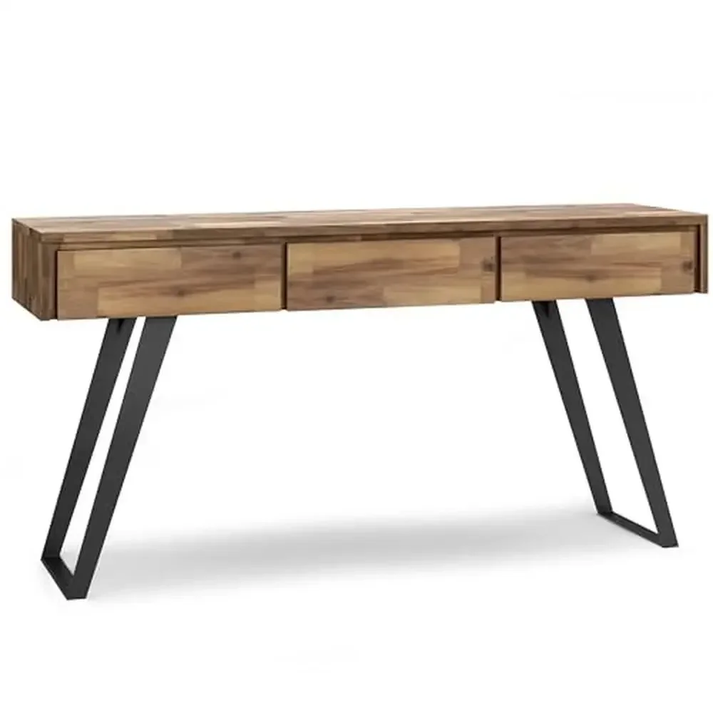 Acacia Wood Metal Console Table 60