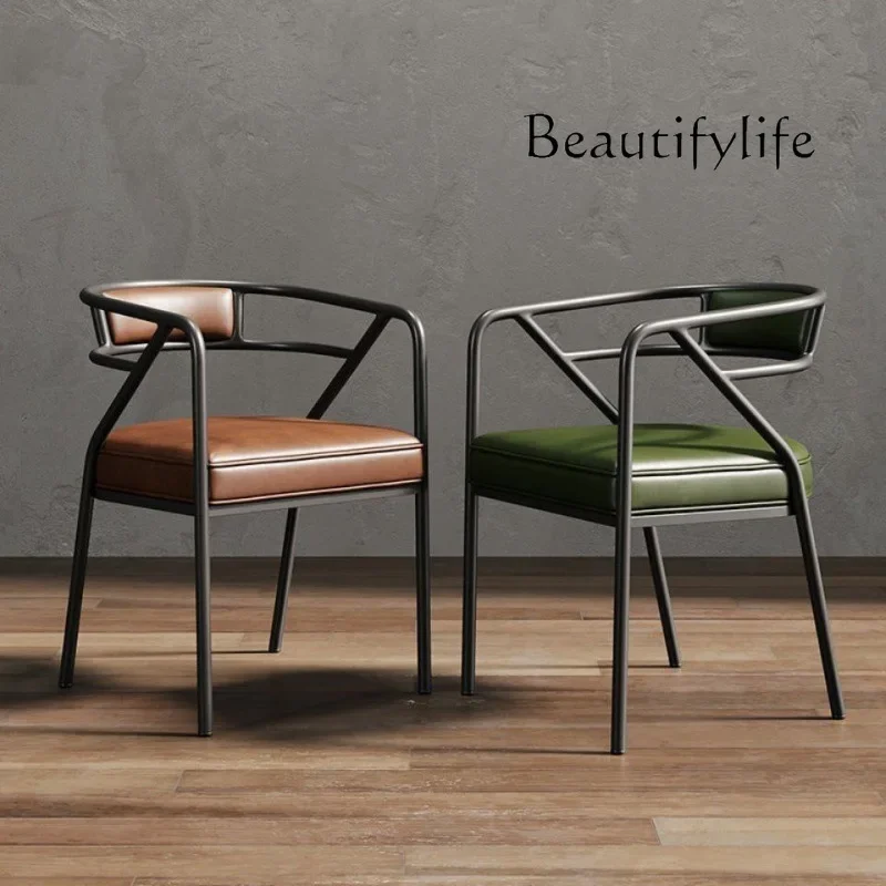X36 Nordic Light Luxury Dining Chair Household Stool Leisure Back Chair Modern Restaurant Hotel Hotel Wrought Iron Office Chair