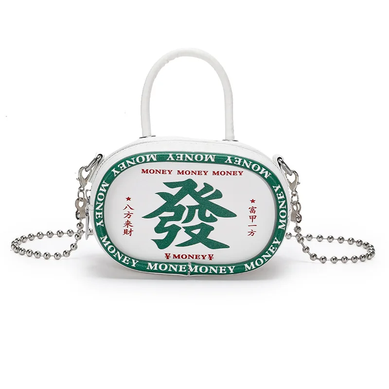 

Creative Square Mahjong Pattern New Year Wealth Handbag Fashionable Shoulder Crossbody Bag for Women