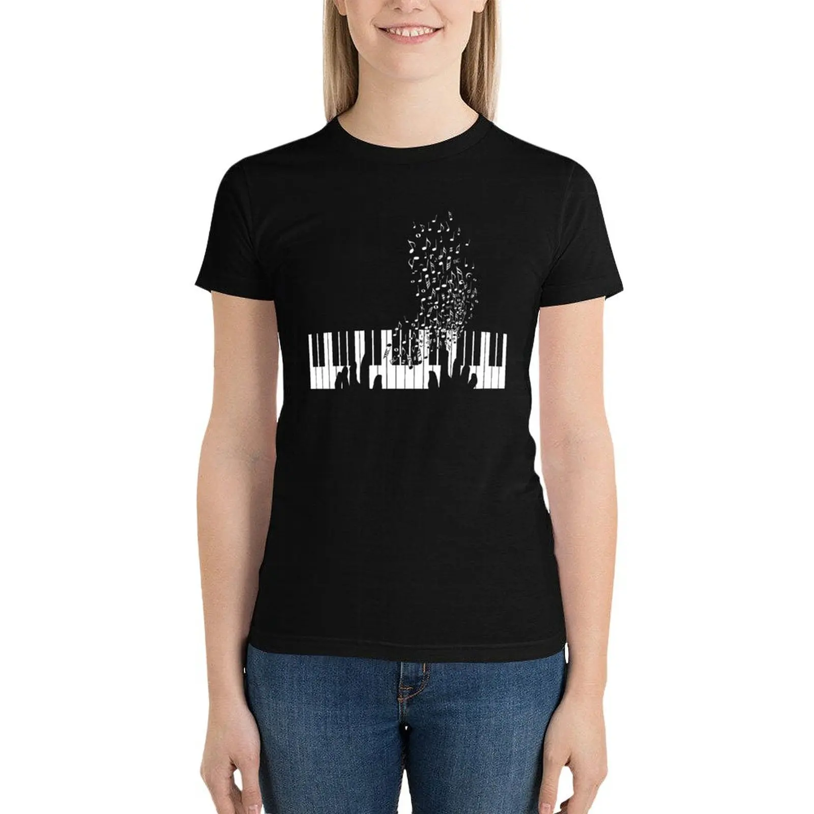 Keyboard Piano design for Men Women Kids Music Student Gift T-Shirt tops funny spring clothes Women 2024