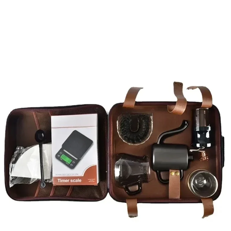 

V60travel pour-over set stainless steel maker dripping home coffee storage box outdoor camping equipment