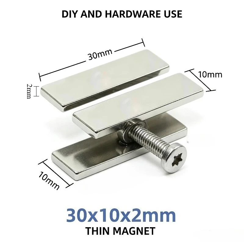 30x10x2mm N35 Rectangular Neodymium Block Magnet NdFeB Permanent Rare Earth Magnet for Engineering Workpiece Handmade Production