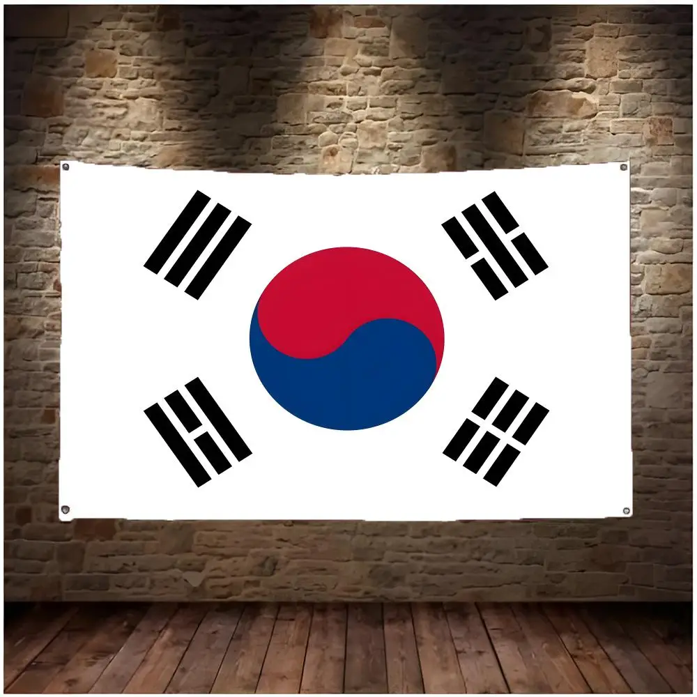 South Korea K-Pop Seoul Flags Daily four ring borderless design indoor outdoor decor easy hang install
