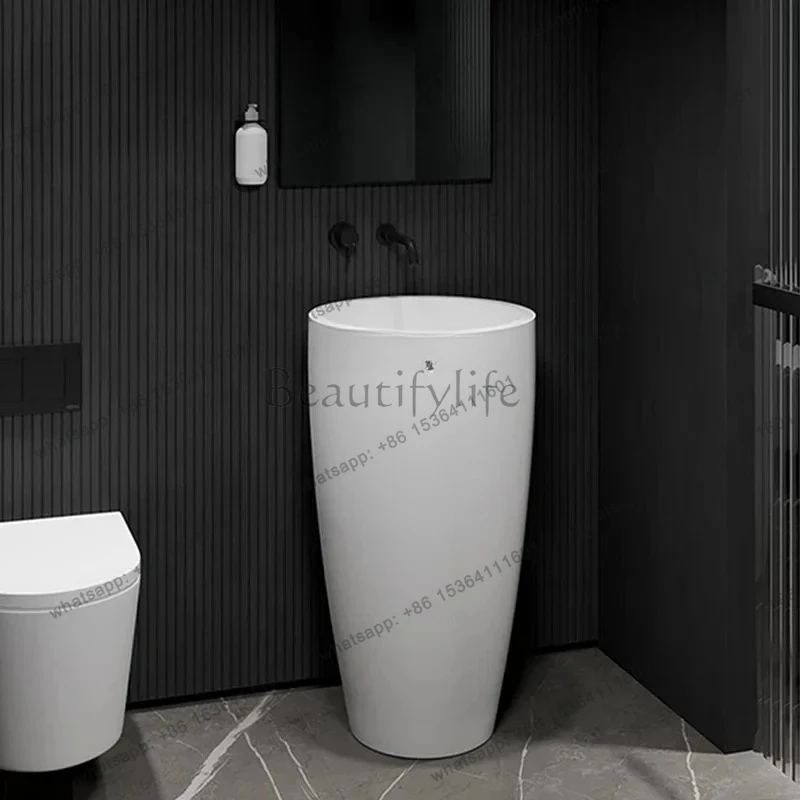 

LXIntegrated floor-to-ceiling artificial stone wash basin, bathroom round column basinSSS