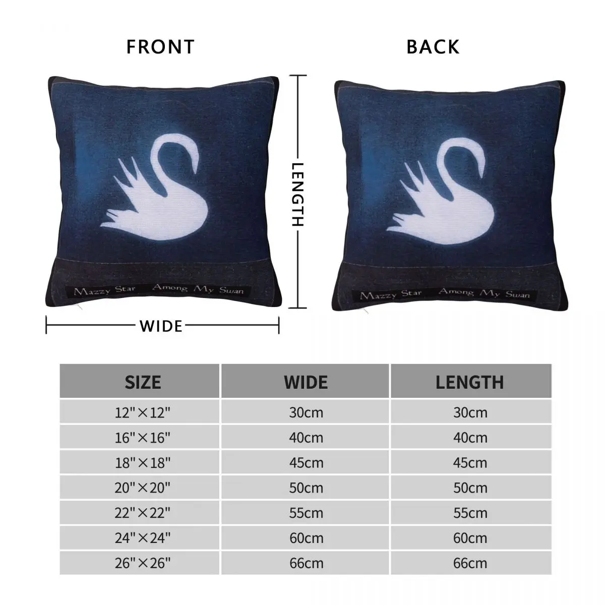 Mazzy Star Among My Swan Album Cover Square Pillowcase Pillow Cover Polyester Cushion Comfort Throw Pillow for Home Car