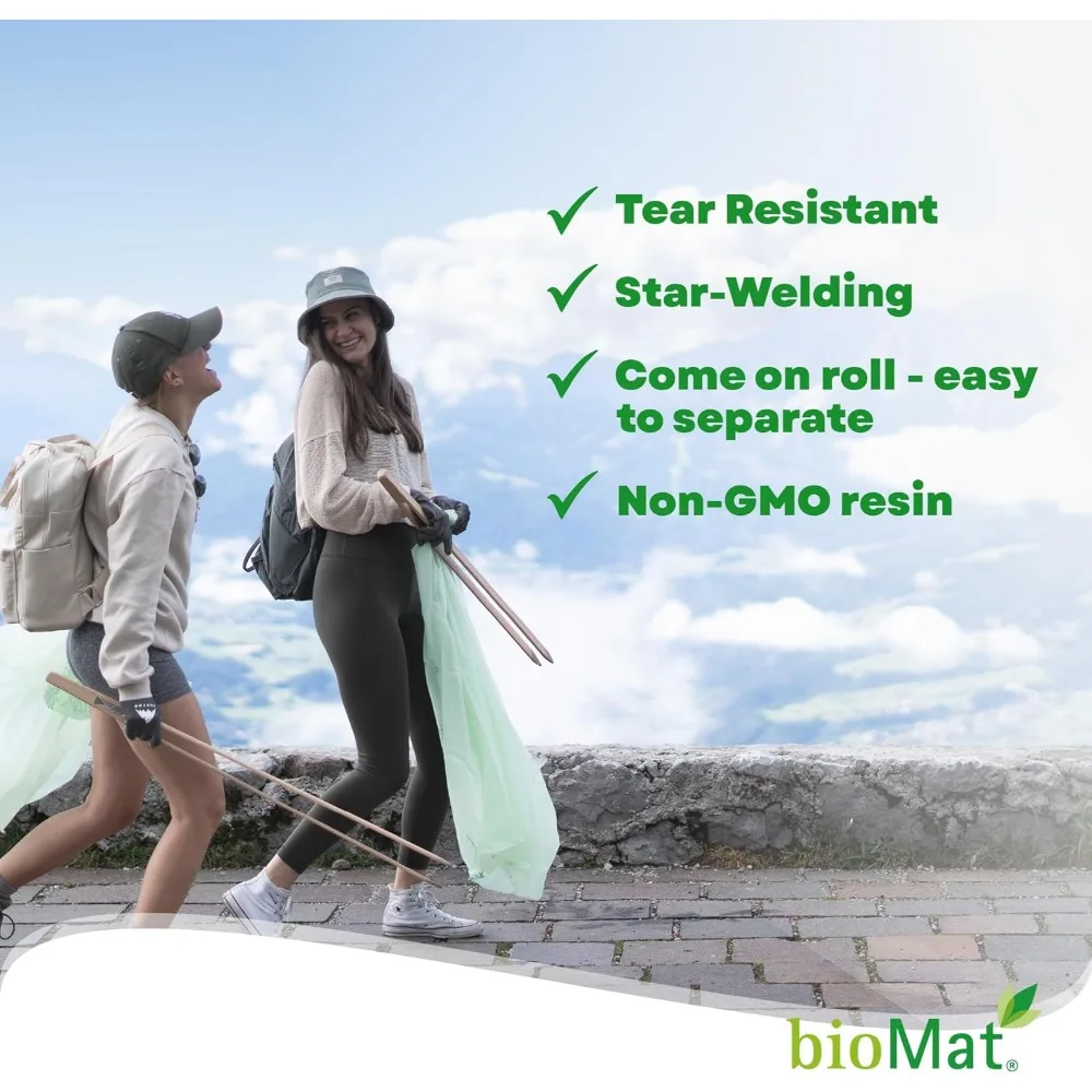 أكياس قمامة قابلة للتحلل سعة 64 جالونًا، عدد 30، كبيرة جدًا لنفايات الطعام، صديقة للبيئة ومعتمدة #3