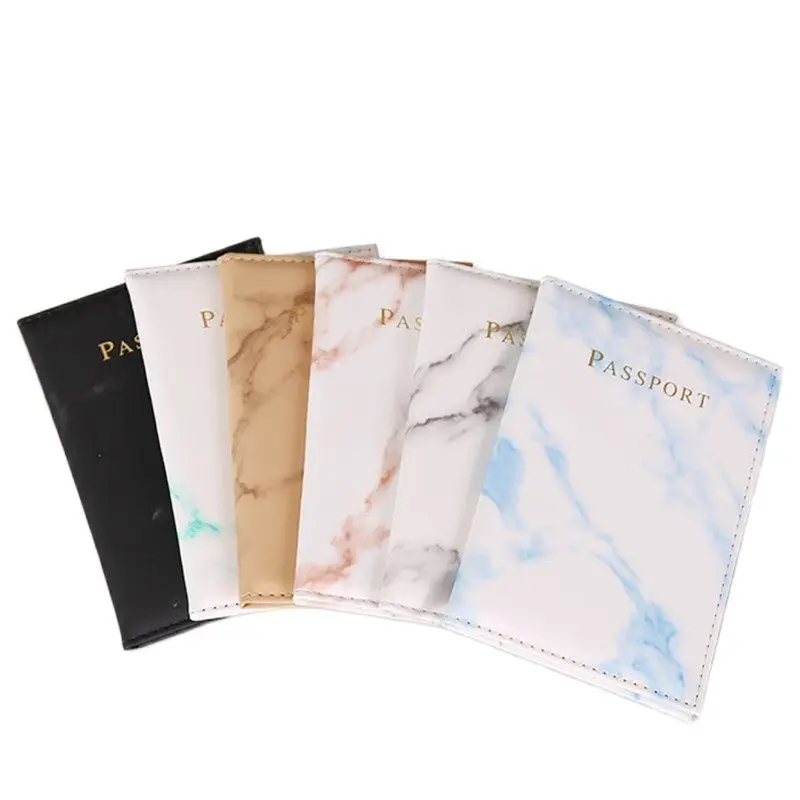 

Fashion Women Men Passport Cover Pu Leather Marble Style Travel ID Credit Card Passport Holder Packet Wallet Purse Bags Pouch