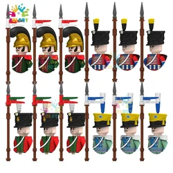 Décennie s de construction de la guerre napoléonienne pour enfants, mini figurines d'action, jouets de lanceur français, cadeaux de Noël, Eurocorps Cavalr