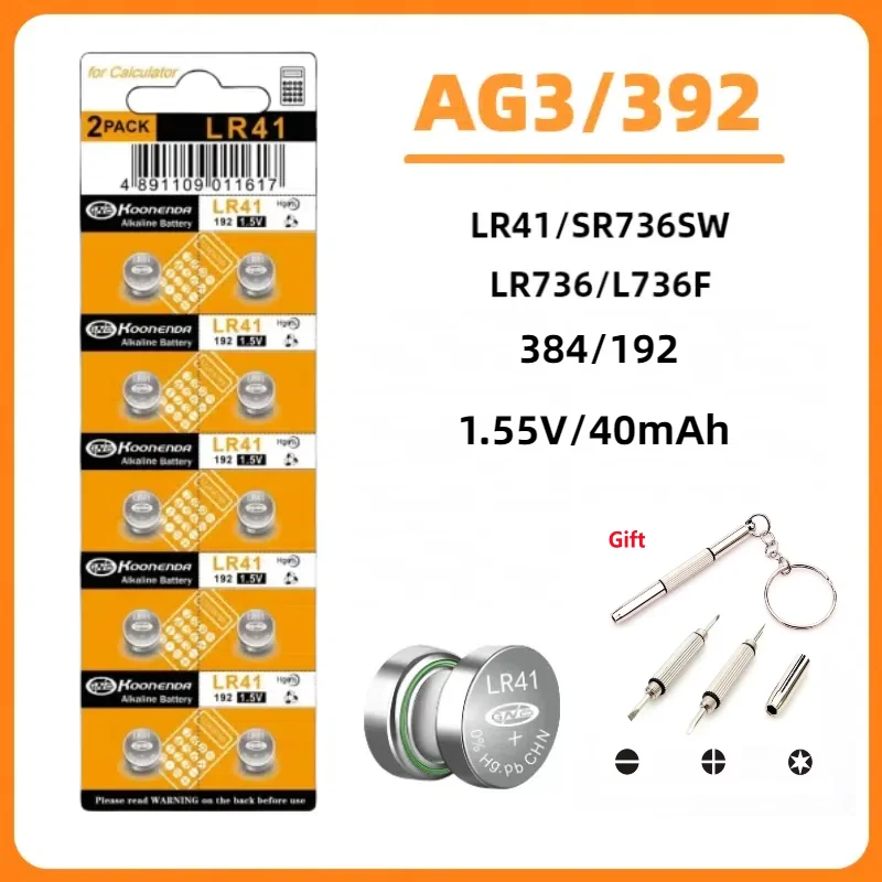 topAG3 1.5V 40mAh Coin Lithium Battery 10-100PS Cell Button Batteries SR41 L736 384 SR41SW LR41 for Lamp Light Watch Toys clock