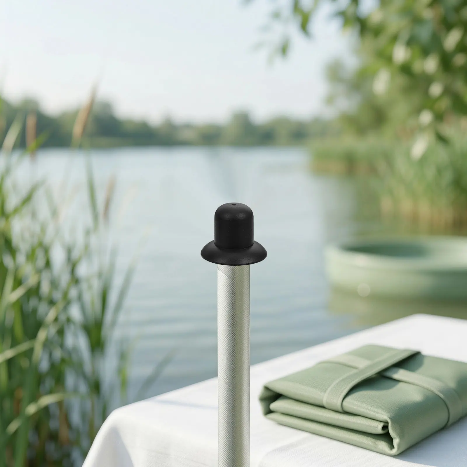 2Pcs Outdoor Umbrella Repair Cap Patio Umbrella Threaded Top Screw Cap Garden Parasol Finial Replacement Black Rain Resistant