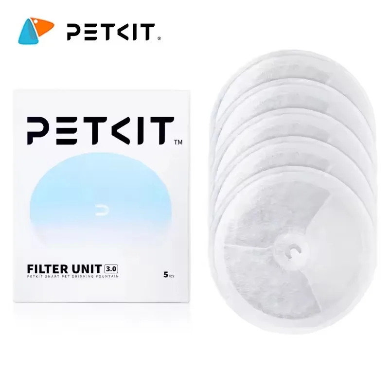 Filtro petkit original 3.0, 5 peças, filtro alimentador automático para animais de estimação, fonte de água para gato, fonte de água saudável, filtros de substituição