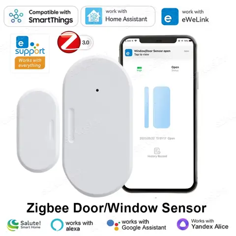 eWeLink APP 스마트 ZigBee 도어 윈도우 센서 스마트 홈 자동화 도어 Alexa Google 홈 어시스턴트 용 개방형 폐쇄 감지기