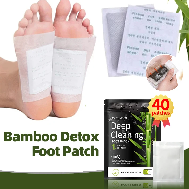 

20/40pcs Detox Foot Patch Deep Cleaning Slimming Body Toxin Detoxification Stress Relief Sticker Natural Bamboo Ginger Feet Pads