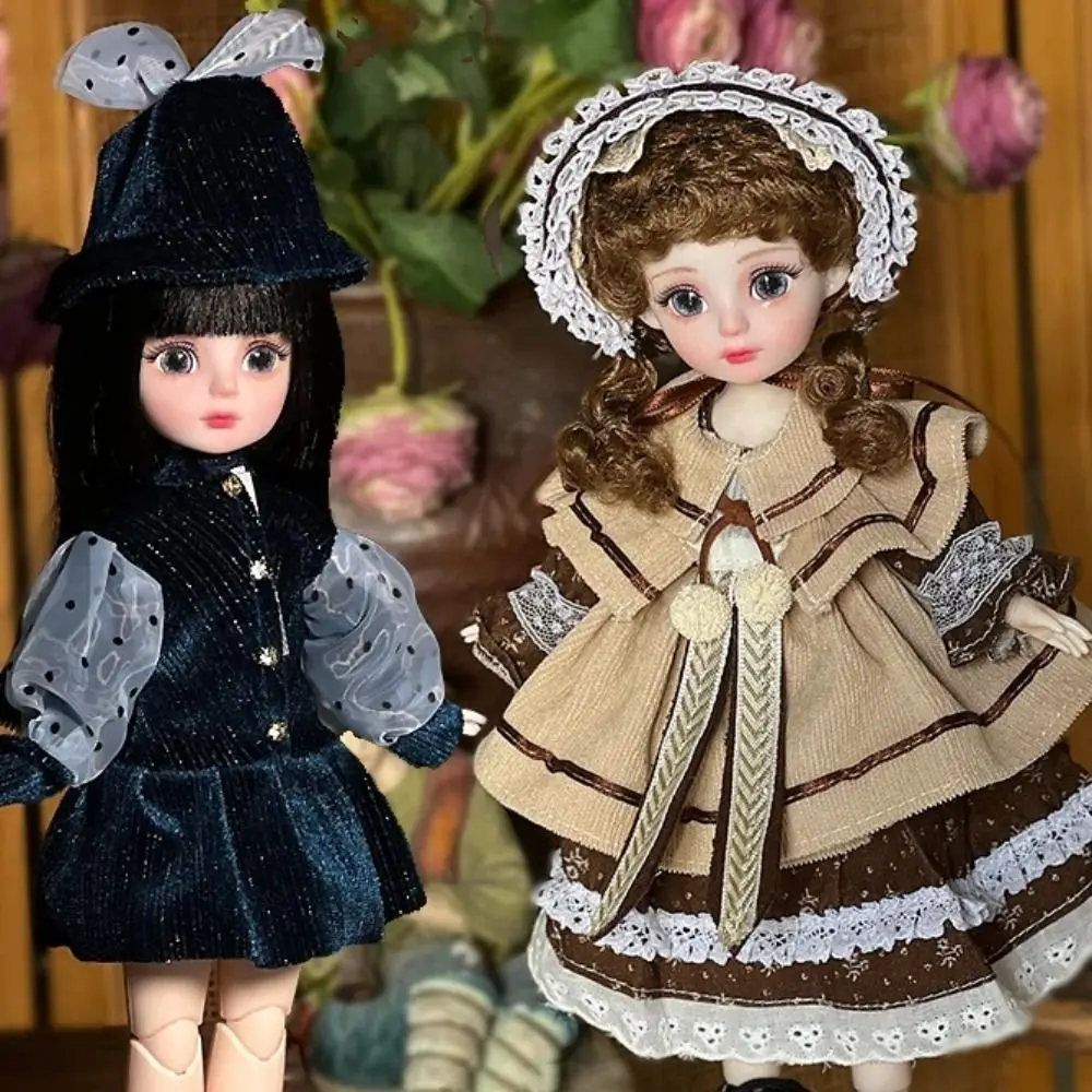 1 conjunto 1/6 sd 30cm boneca bjd com roupas de cabelo longo olhos atraentes princesa vestir-se bonecas bjd bola articulada elegante