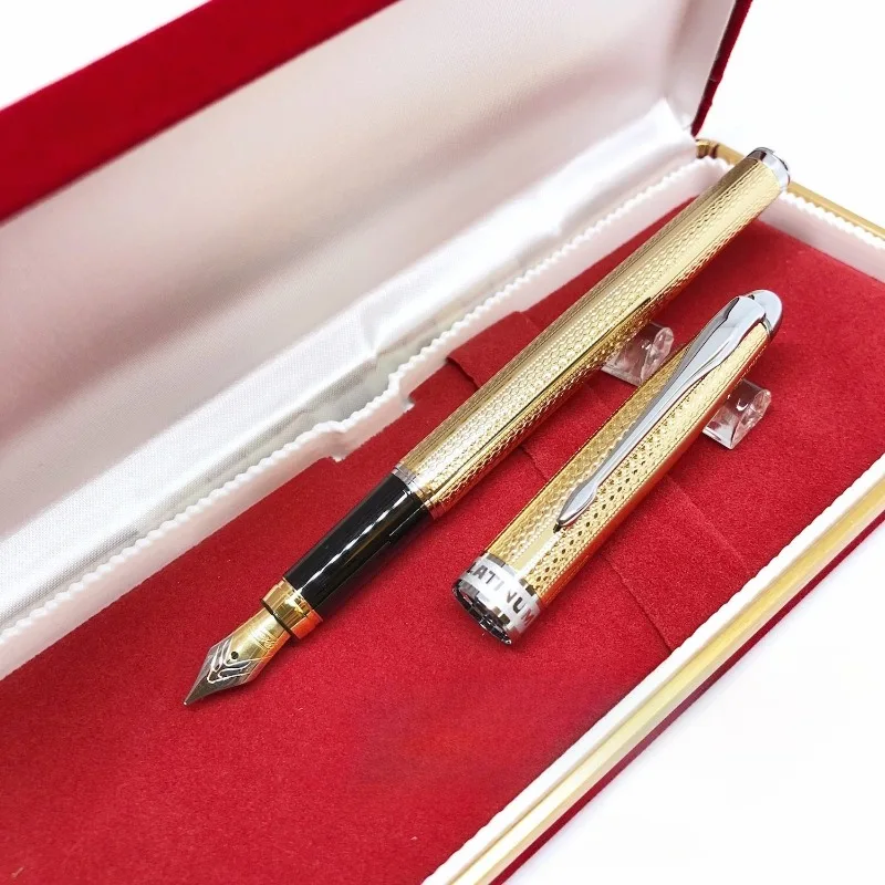 

Japan New-PLATINUM PK-1200 Fountain Pen Retro School Supplies F 0.5 M 0.7mm Nib Golden Diamond Pattern Writing Collection Gift