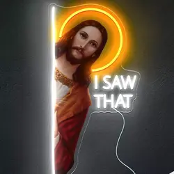 I SAW THAT Neon Sign Meme God Saw LED Neon Light For Wall Decor For Room Decor For Bedroom Living Room Dorm Room Decor