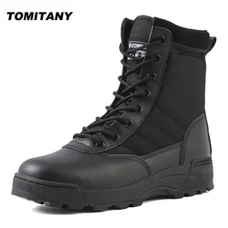 Botas tácticas para hombre, botas de combate para el desierto de la fuerza especial, botas de senderismo al aire libre, zapatos tobilleros, zapatos de seguridad para el trabajo para hombre