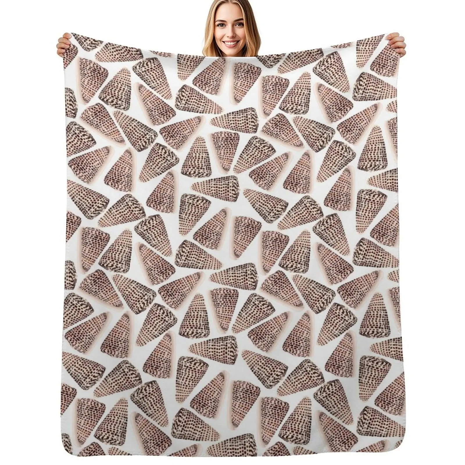 Cone Shells White Throw Blanket cosplay anime warm winter Warm Thin Quilt Polar Blankets